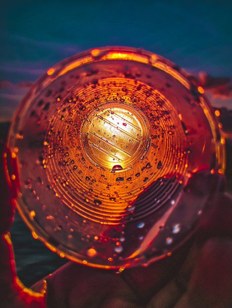 A plastic cup and the sunset