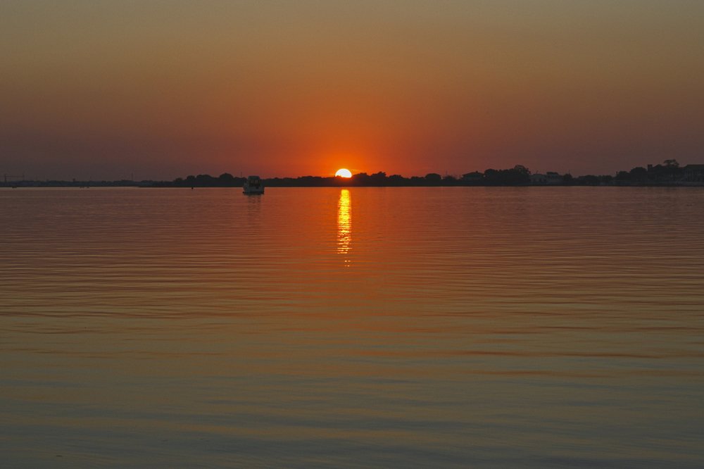 Sunset with a beautiful shine of the sun in the water