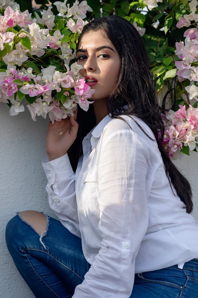 Beautiful women with flowers
