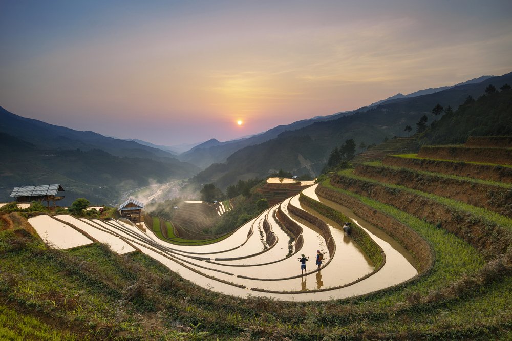 Sunsets of  terraces