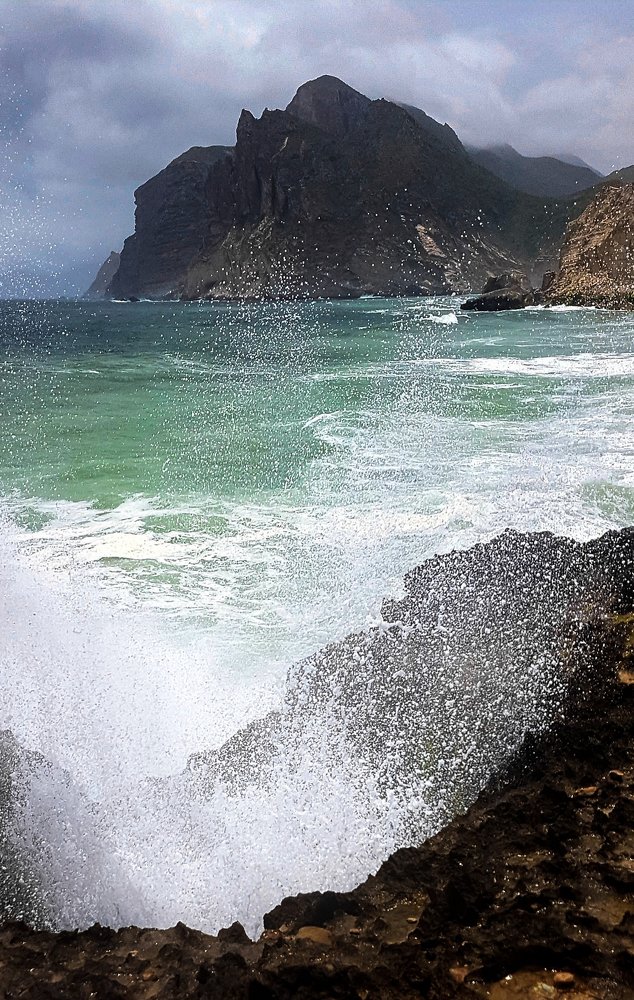 Beach Water Splash Mughsayl - Oman
