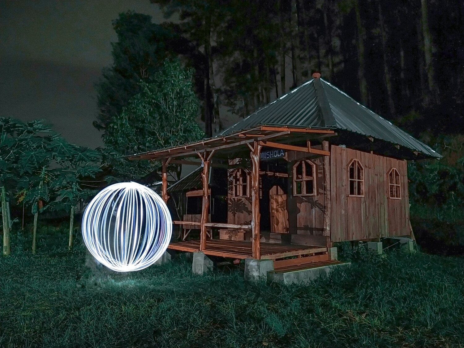 The ball of light in the dark night