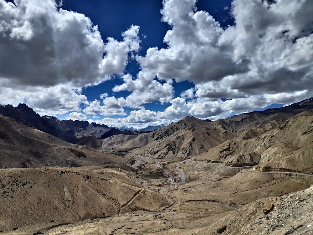 Terrific view at ladakh mountain with dusky clouds