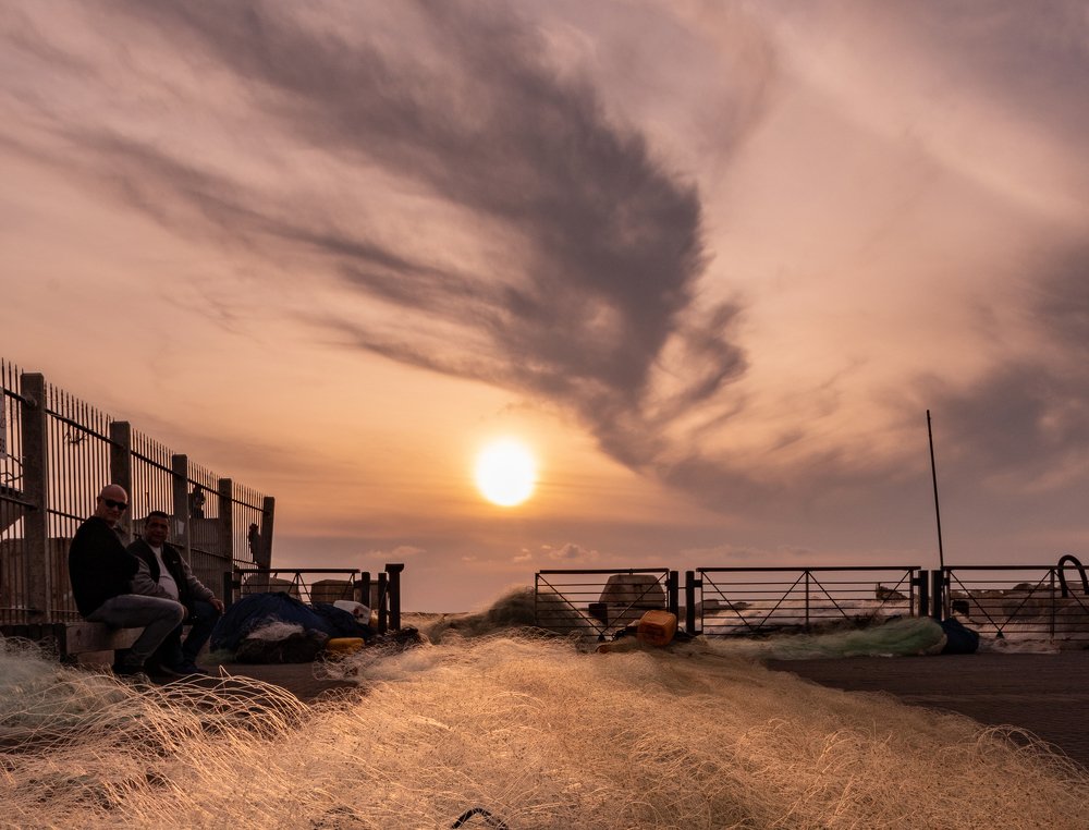 sunset in Sea Port of Tel Aviv