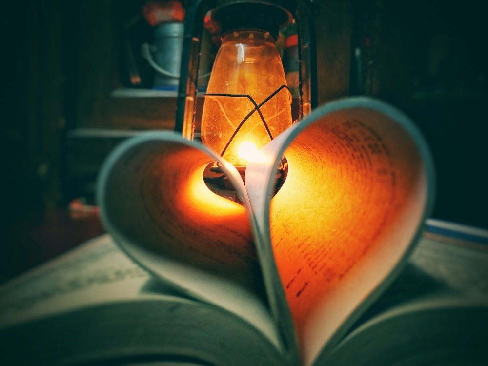 The Symbol Of Love Created By The Pages Of A Book