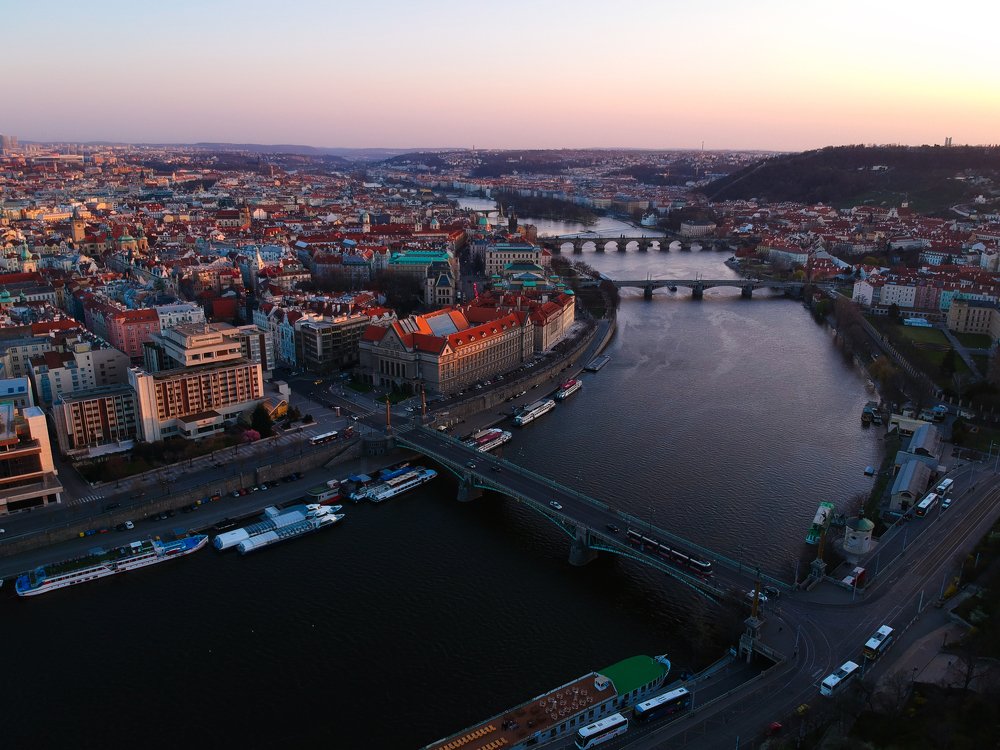 sunset in Prague
