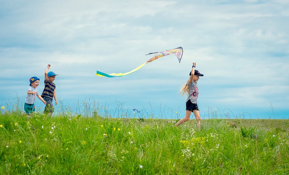 Flying a kite