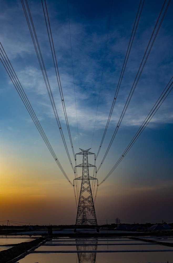 Sunset in evening sky