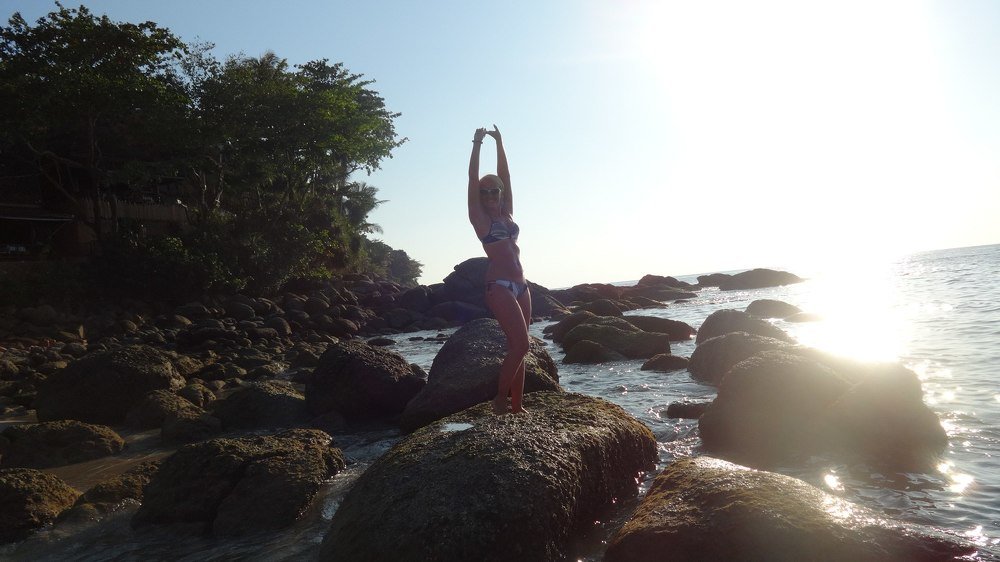 Закат, море.