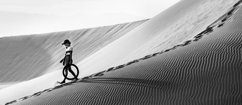 Alone on the sandy hill