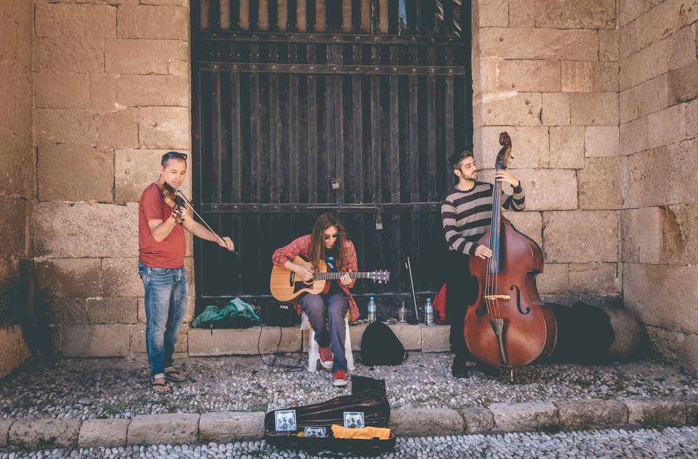 Уличные музыканты Родоса