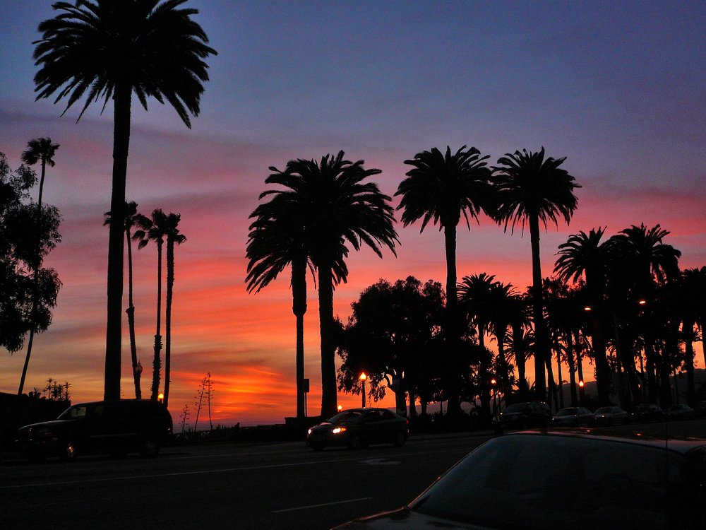 Закат в Санта-Миника, Калифорния