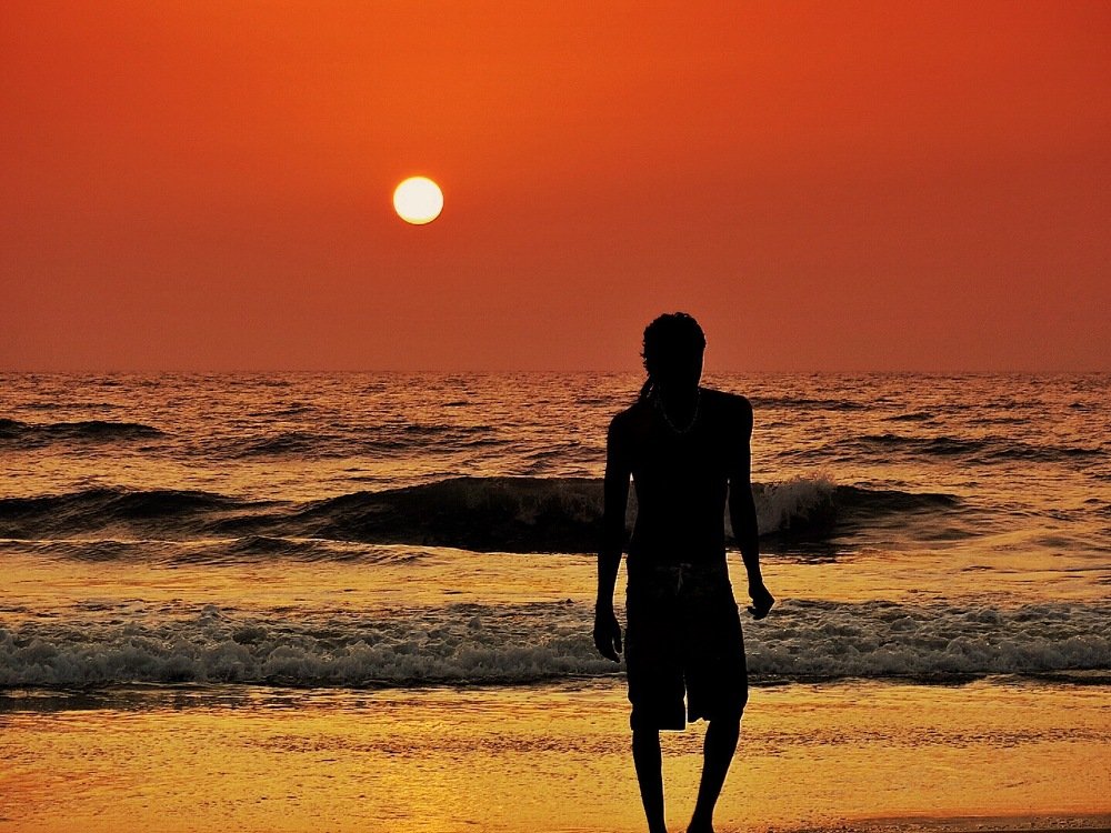 Walking in the sunset