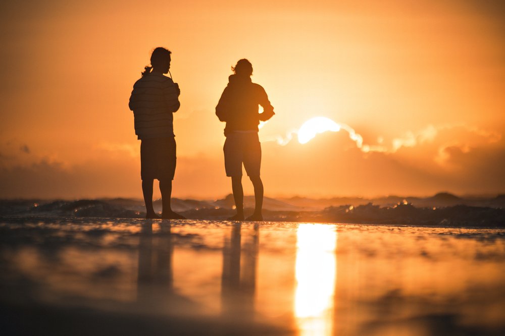 Friends enjoying the sunrise.