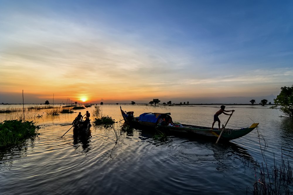 Sun Set with fisherman