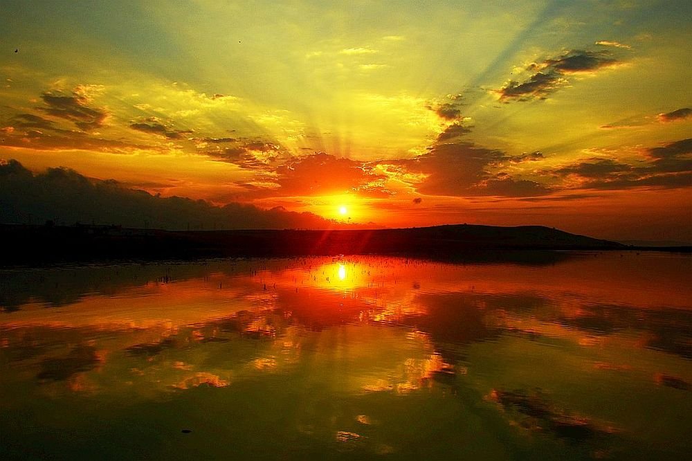 sunrise and reflections at lake