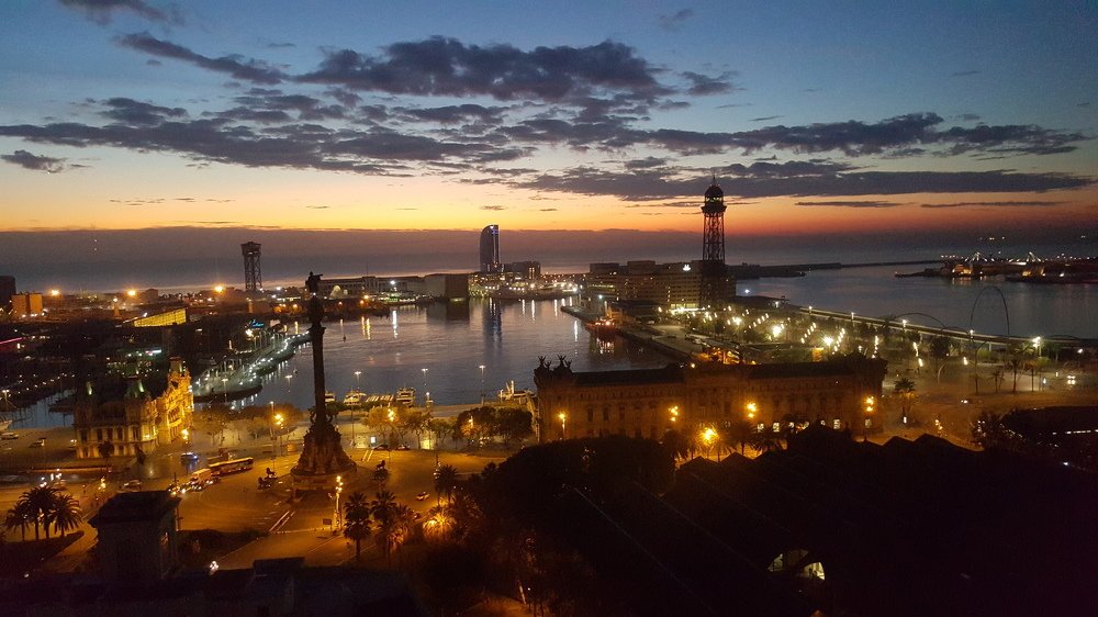 Sunset in Barcelona port