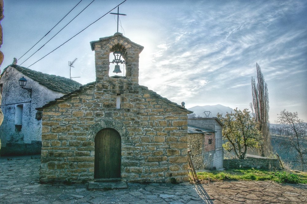 Sunrise behind the church