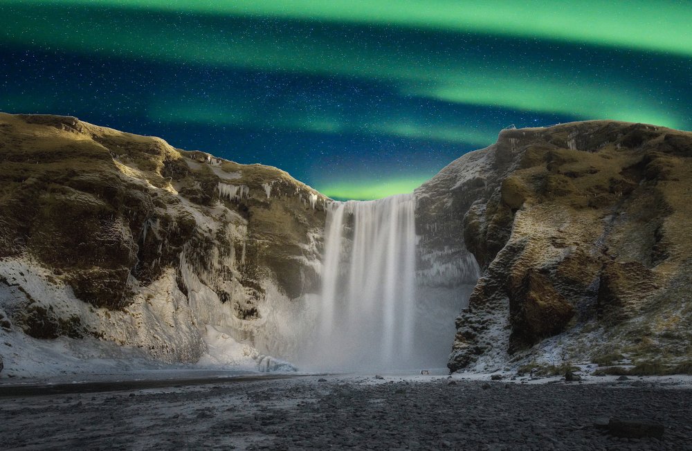 Skogafoss At Night