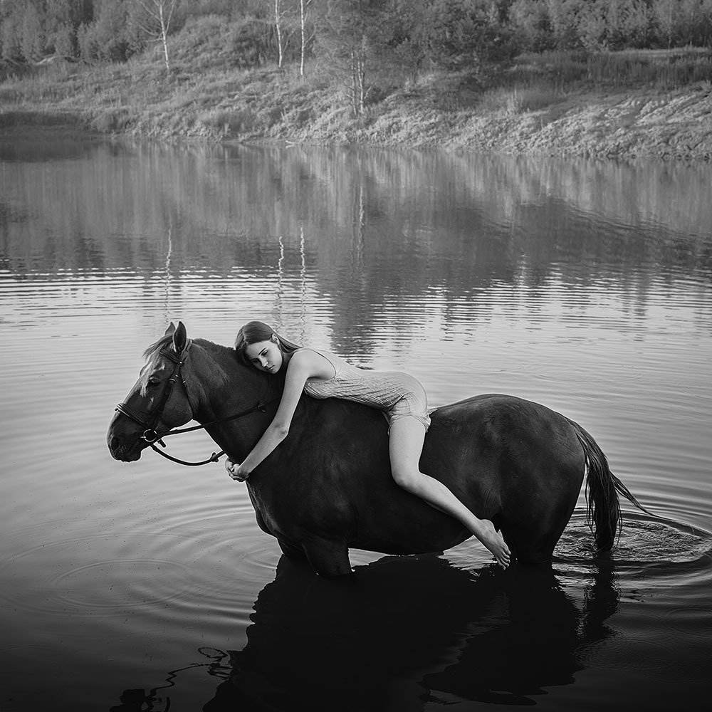 Купание коня