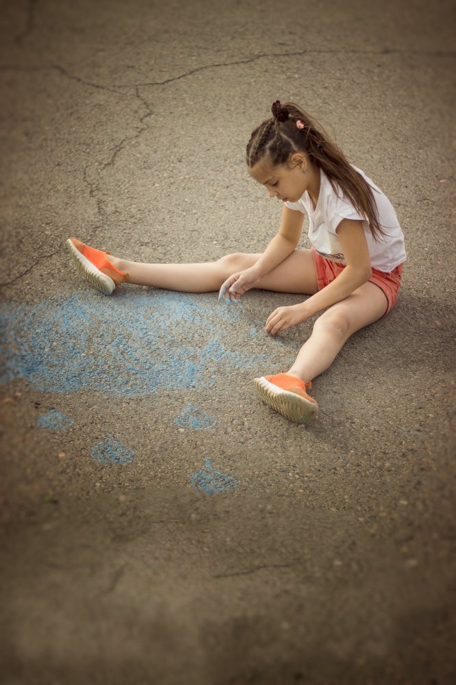 Я рисую на асфальте