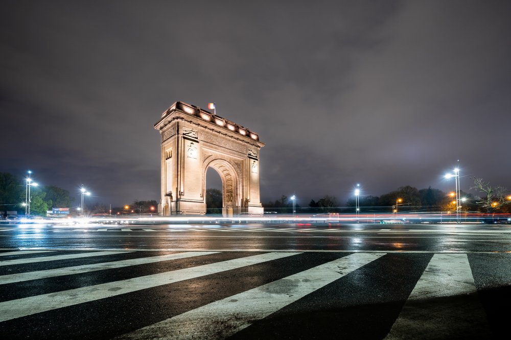 Arch at night