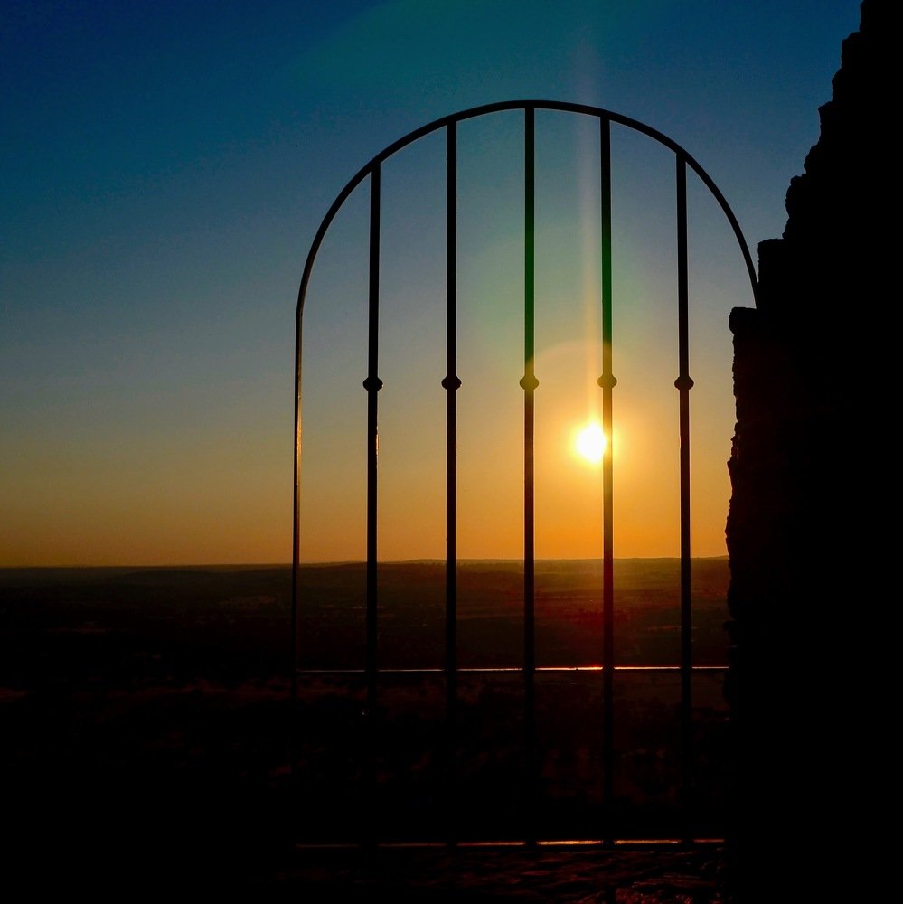Sunset through the gate