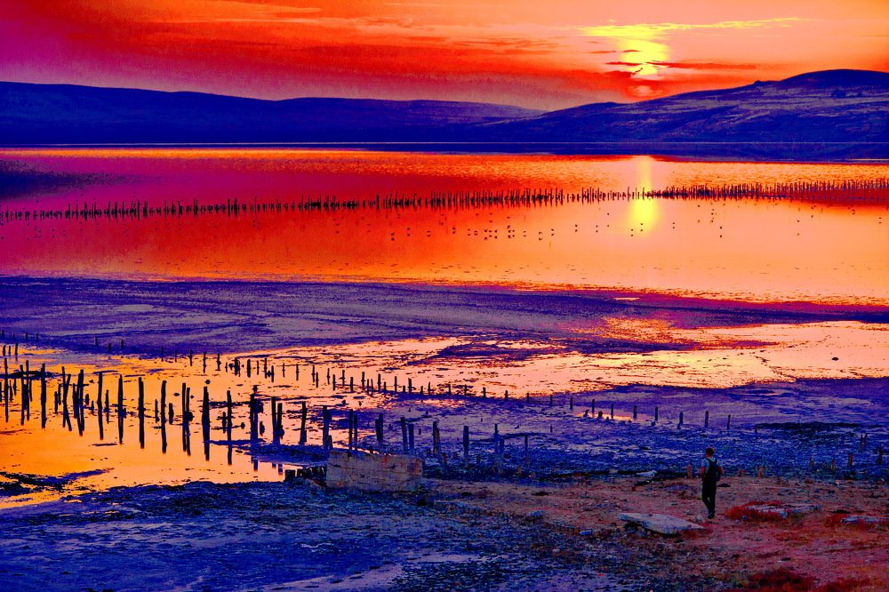 Закат на озере Чокрак.