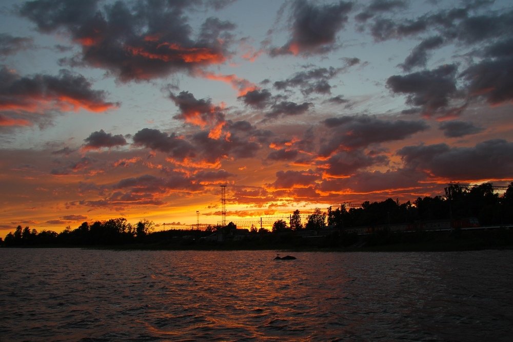 Закат на реке Вуокса