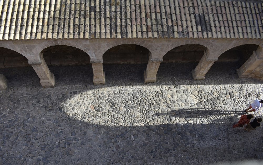 Aerial Street in a city