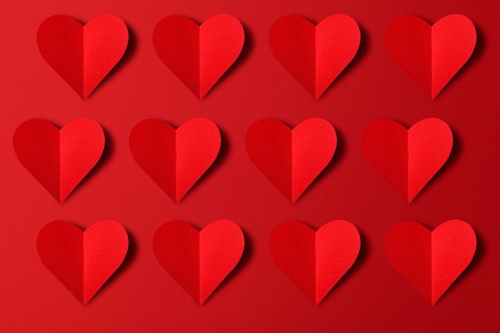 Red Heart pattern from paper.