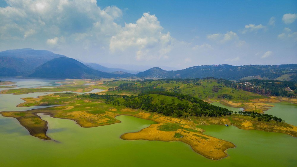 Birds eye view of Umium Lake, Meghalaya , India