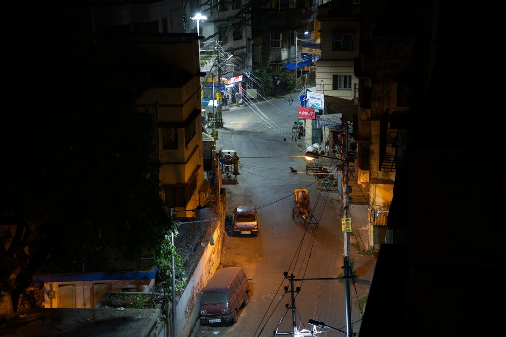 Kolkata City road at night