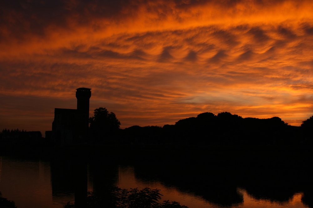sunset in Pisa