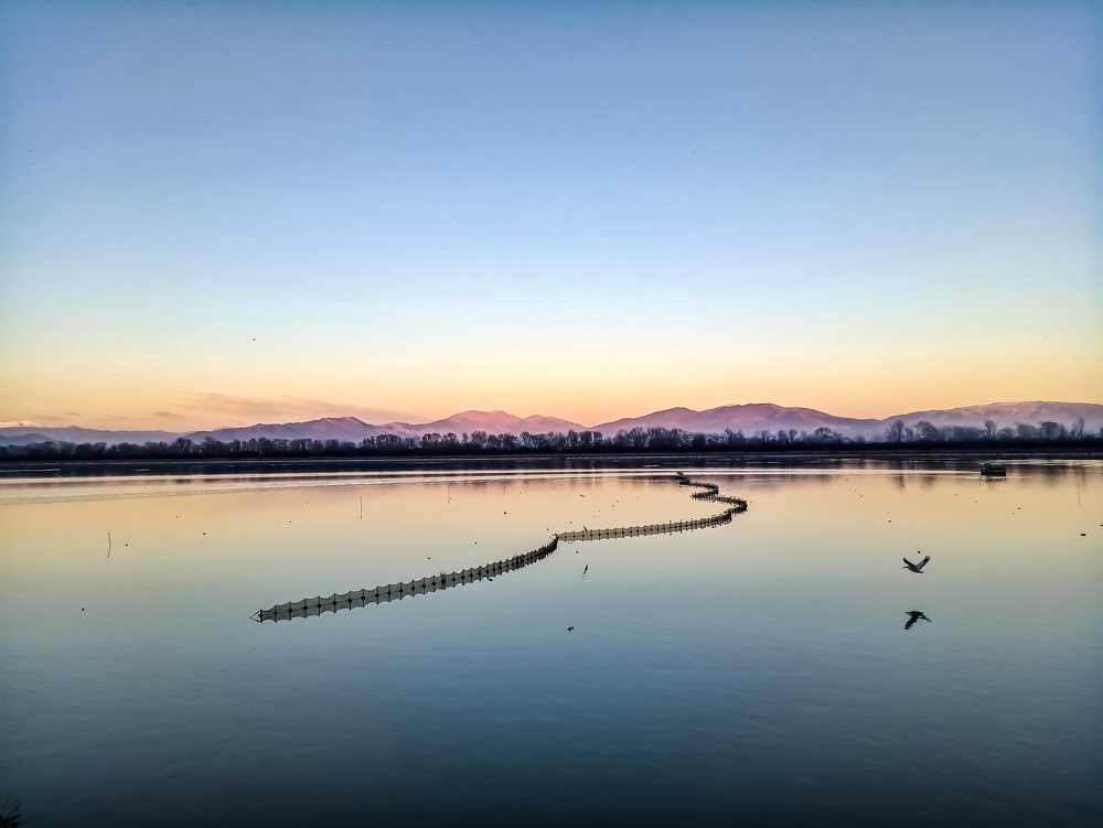 Sunset in Kerkini lake
