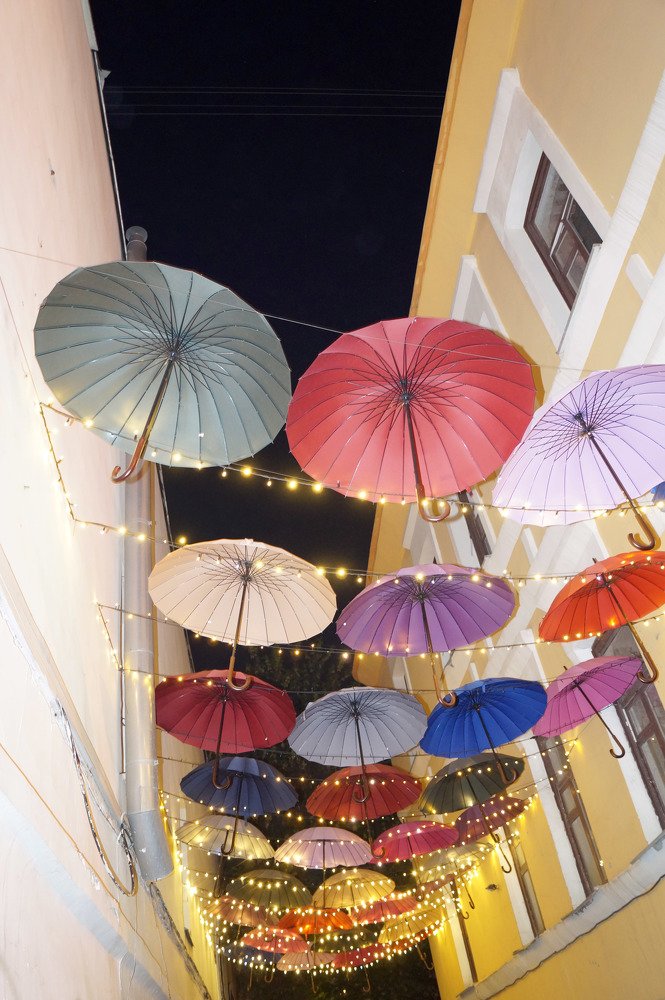 Umbrellas.