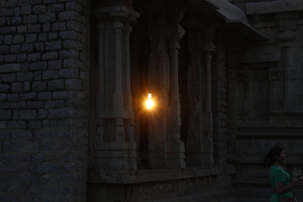 sun sets at hampi INDIA