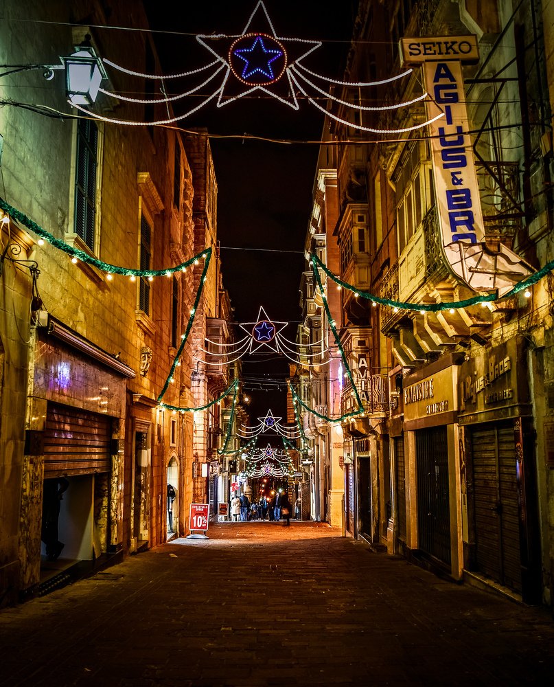 City streets at night