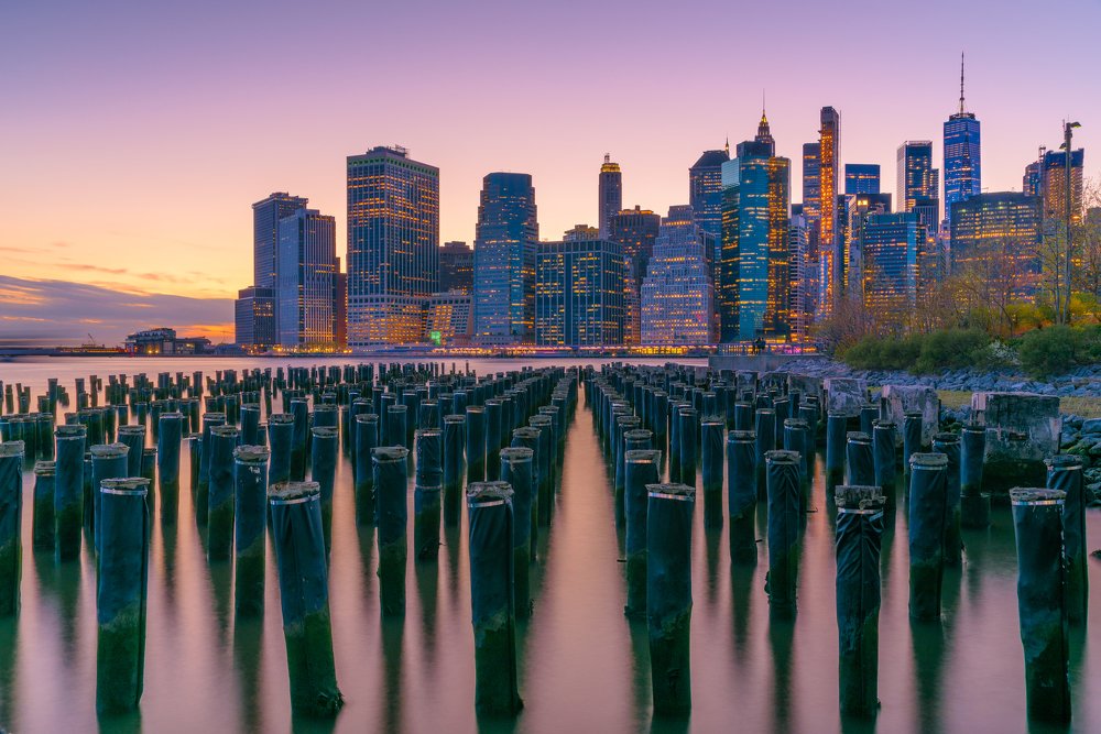 Manhattan skyline view from the Old Pier 1