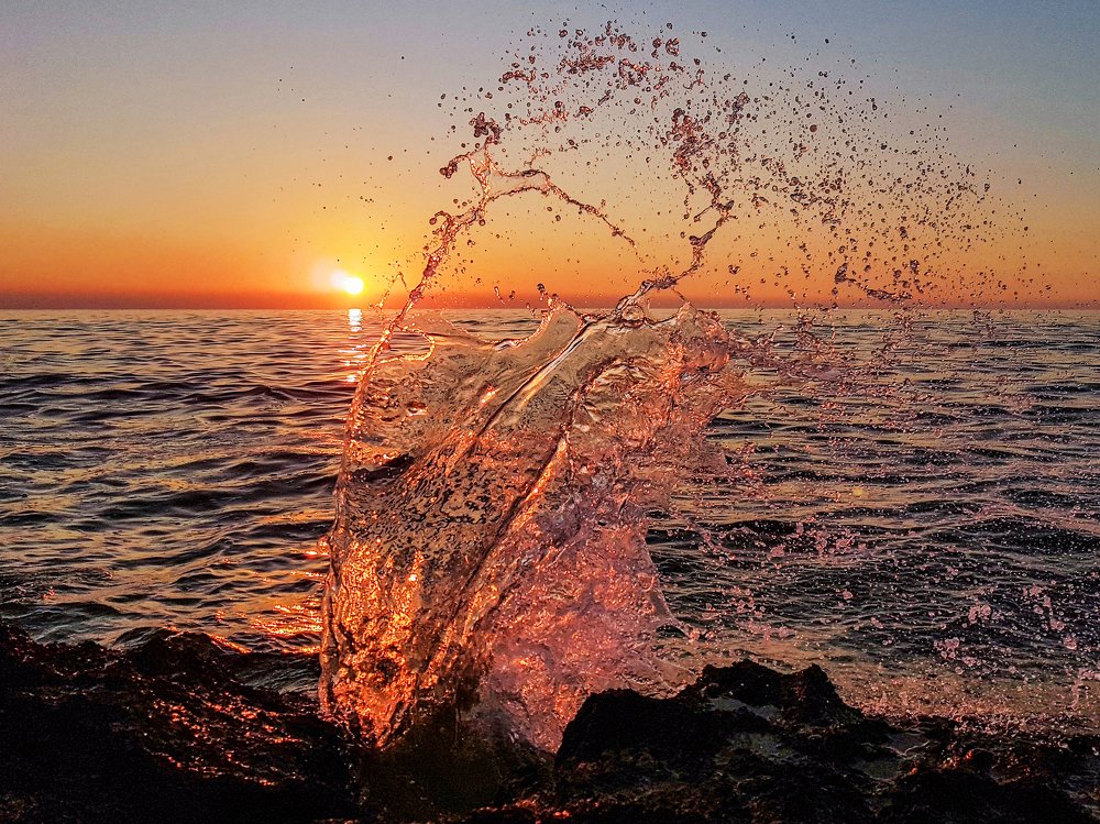 Water and sunset