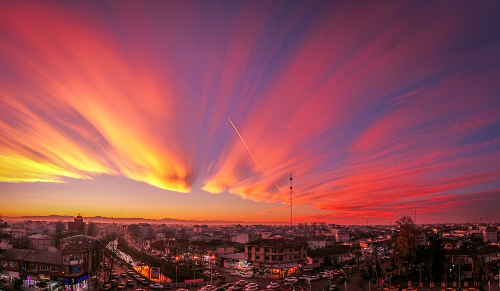 Beautiful winter sunset