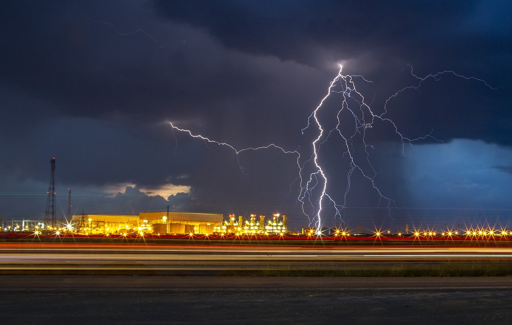 thunderbolt at sunset
