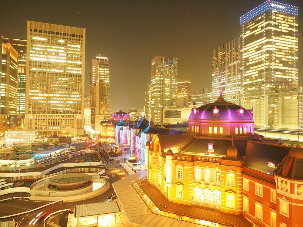 Station wrapped in light