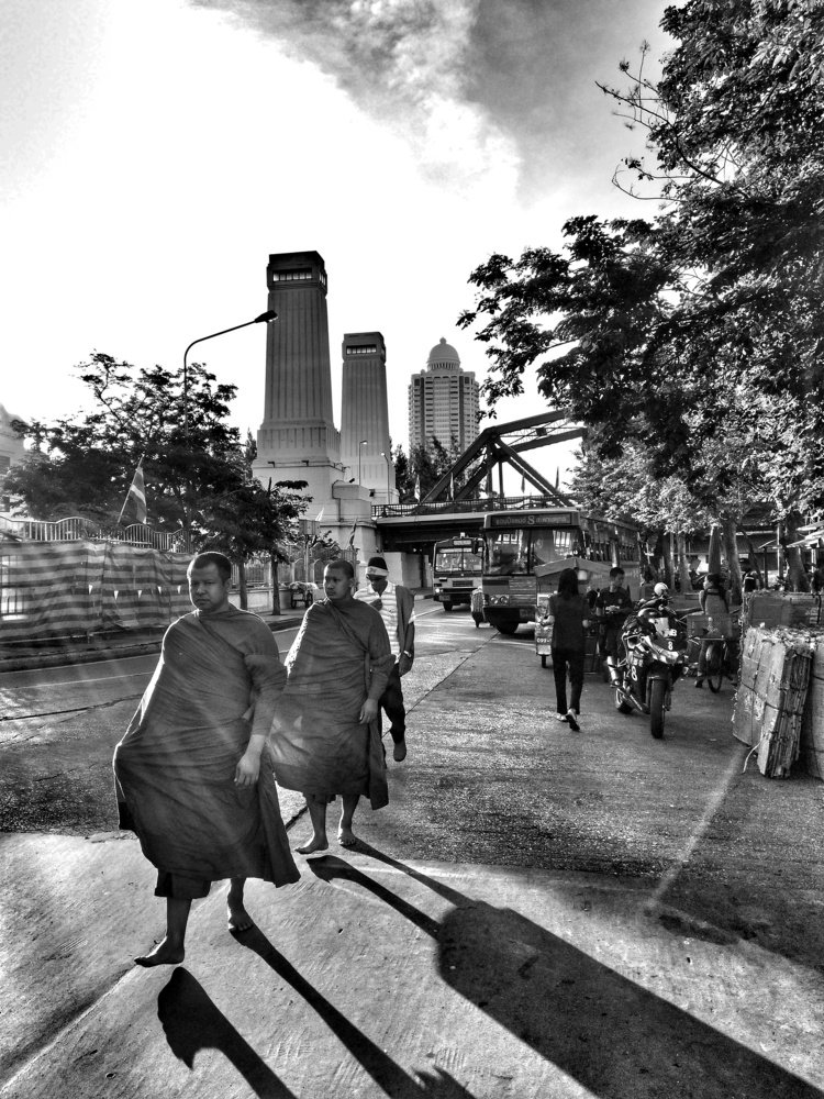 Thai Monks on the early morning buddhism practice