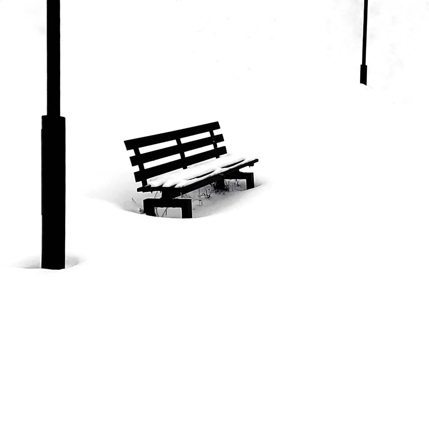 Bench and snow