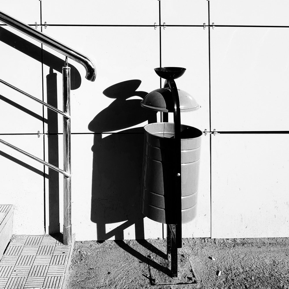 staircase, urn and shadow