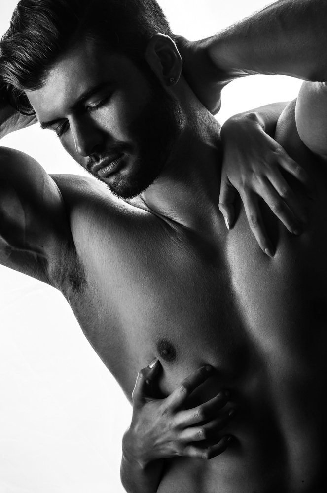 Male black and white portrait