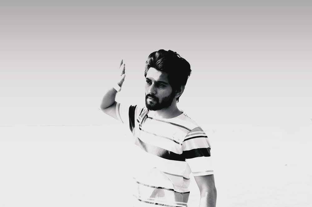 Fashion portrait black and white