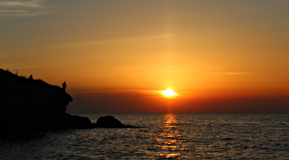 Закат на море.