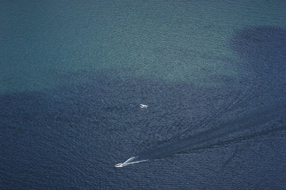 the plane and the boat